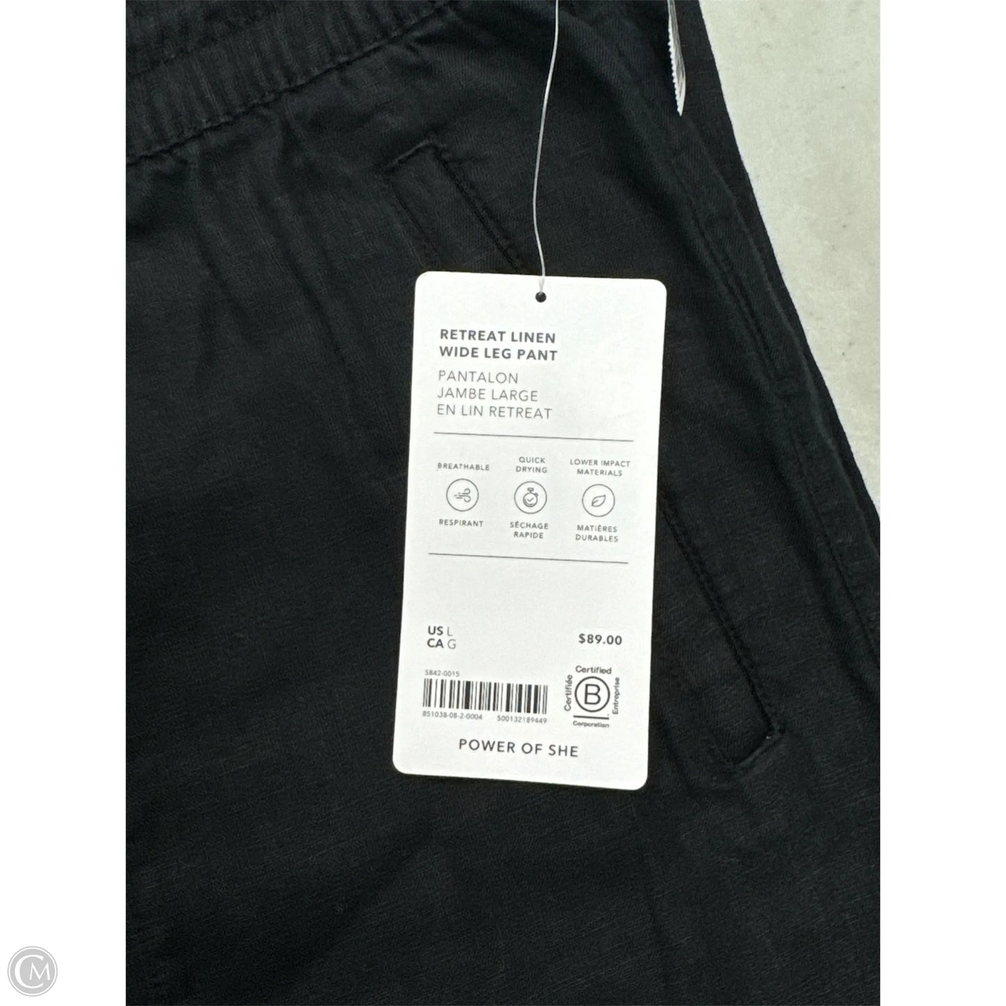 Pants Linen By Athleta In Black, Size: L