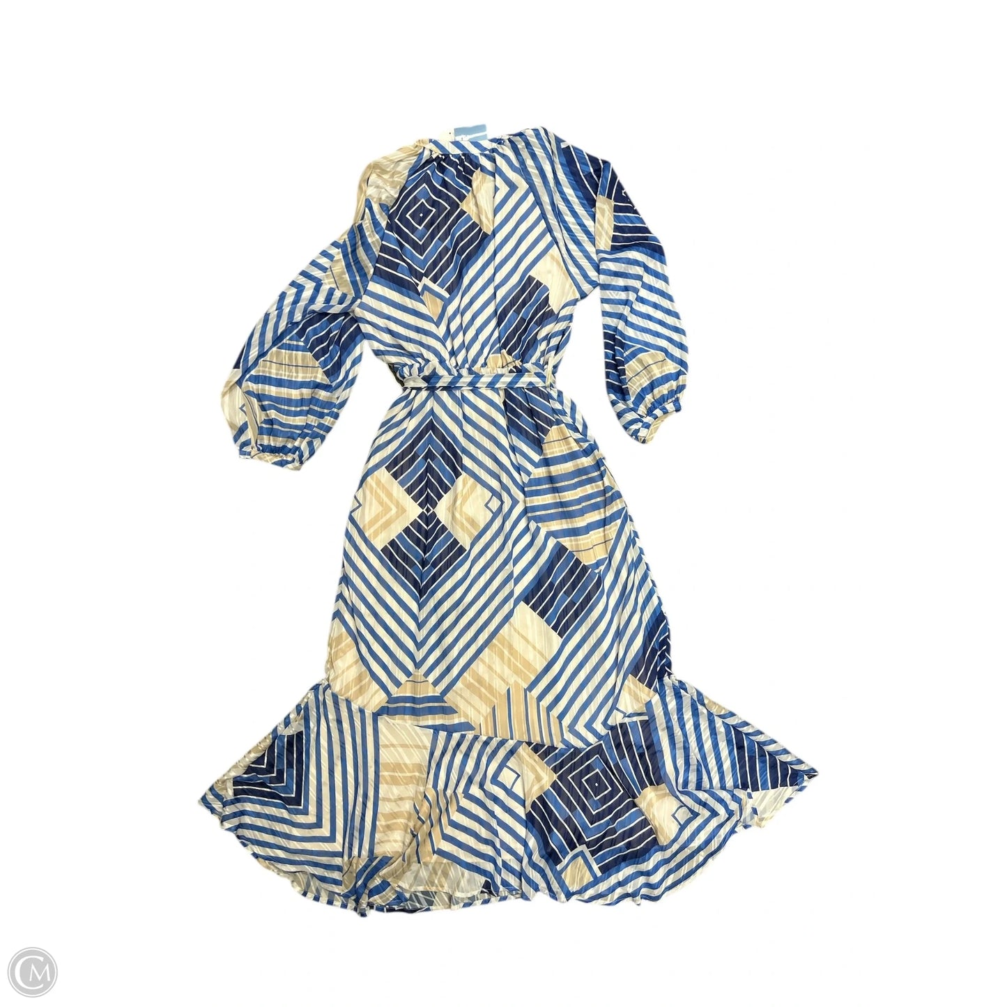 Dress Casual Maxi By Cmb In Blue & Tan, Size: M