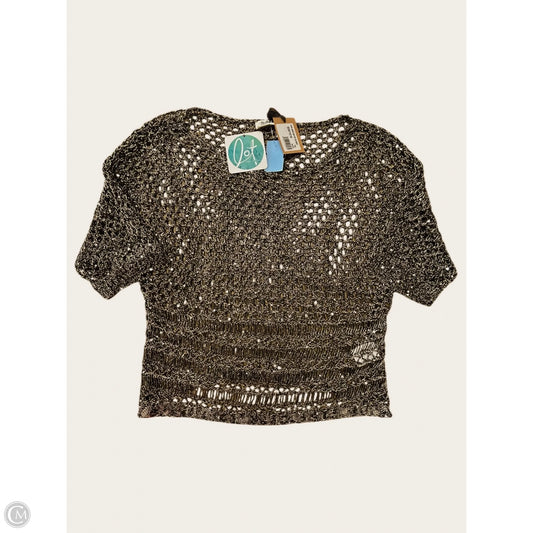 Top Short Sleeve By Clothes Mentor In Black & Gold, Size: Osfm