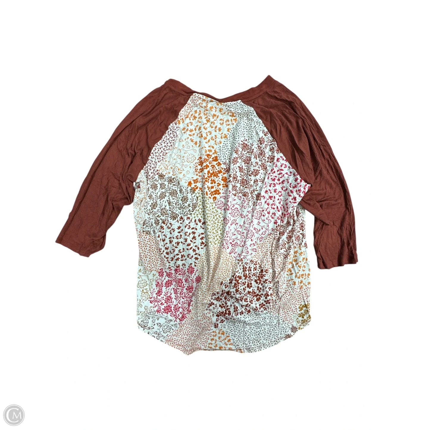 Top Long Sleeve By Maurices In Brown & Tan, Size: 1x