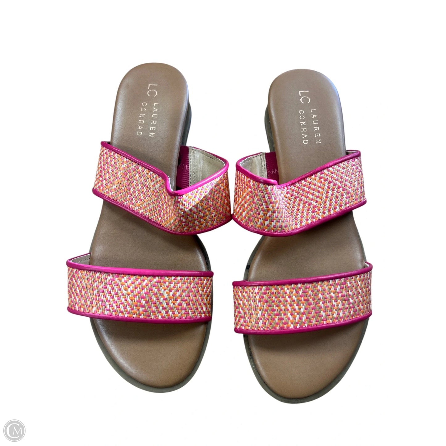 Sandals Flats By Lc Lauren Conrad In Pink & Tan, Size: 9