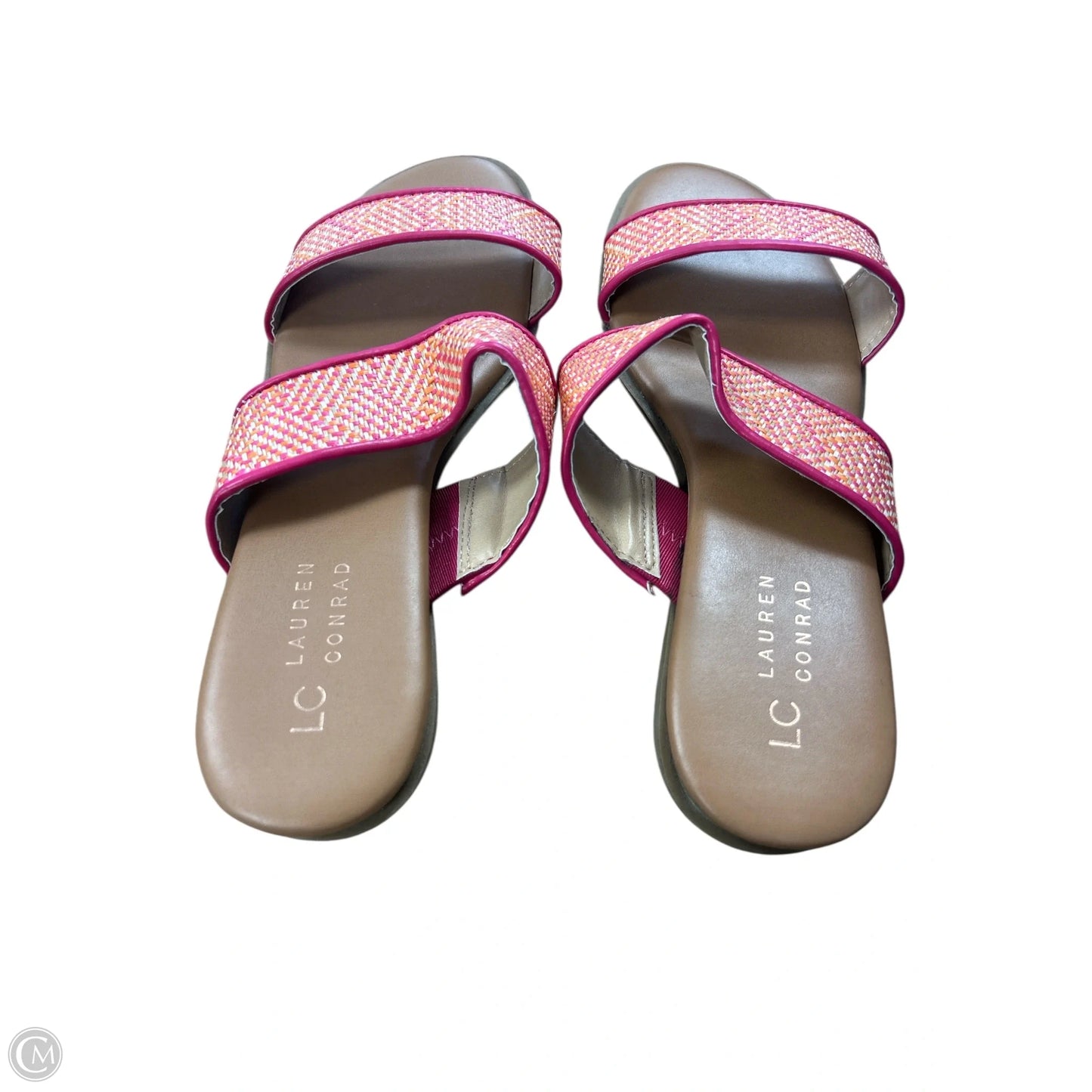 Sandals Flats By Lc Lauren Conrad In Pink & Tan, Size: 9