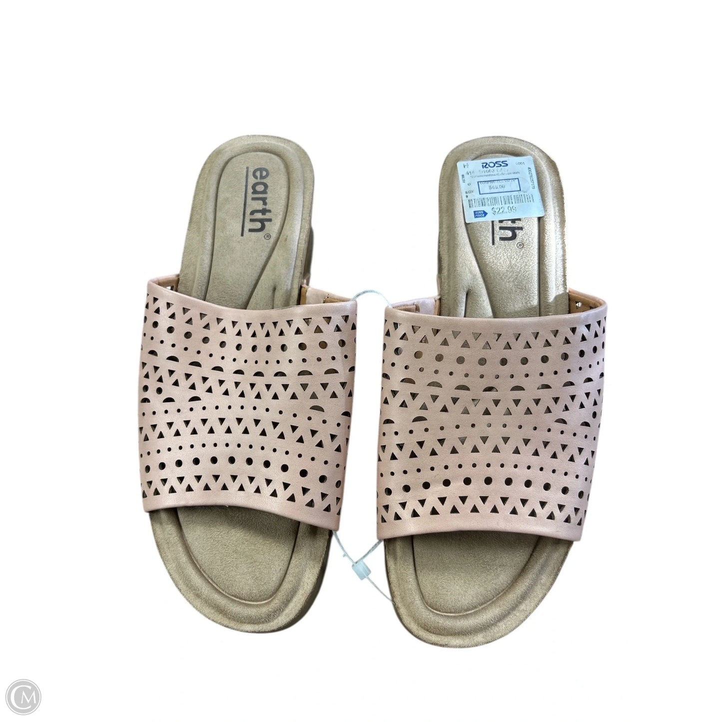 Sandals Heels Wedge By Earth In Pink, Size: 9