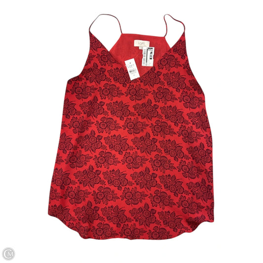 Top Sleeveless By Loft In Black & Red, Size: M