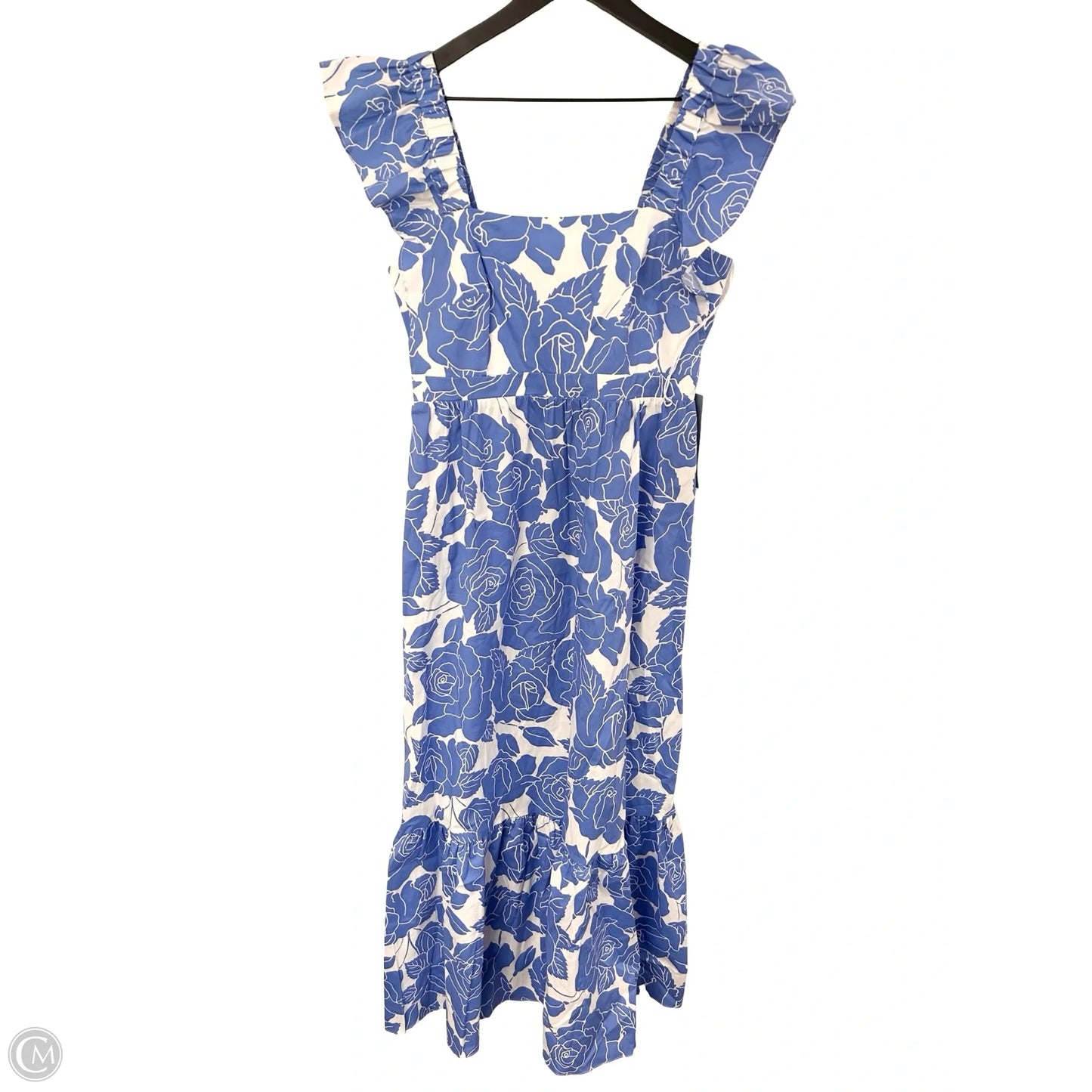 Dress Casual Maxi By London Times In Blue & White, Size: 4