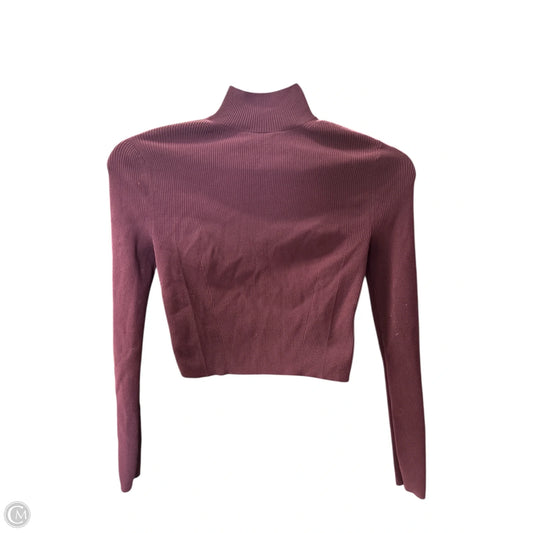 Athletic Top Long Sleeve Collar By Lululemon In Maroon, Size: S