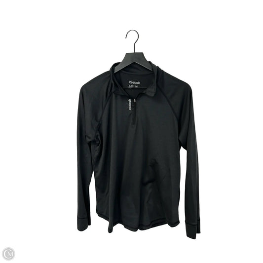 Athletic Top Long Sleeve Collar By Reebok In Black, Size: Xl