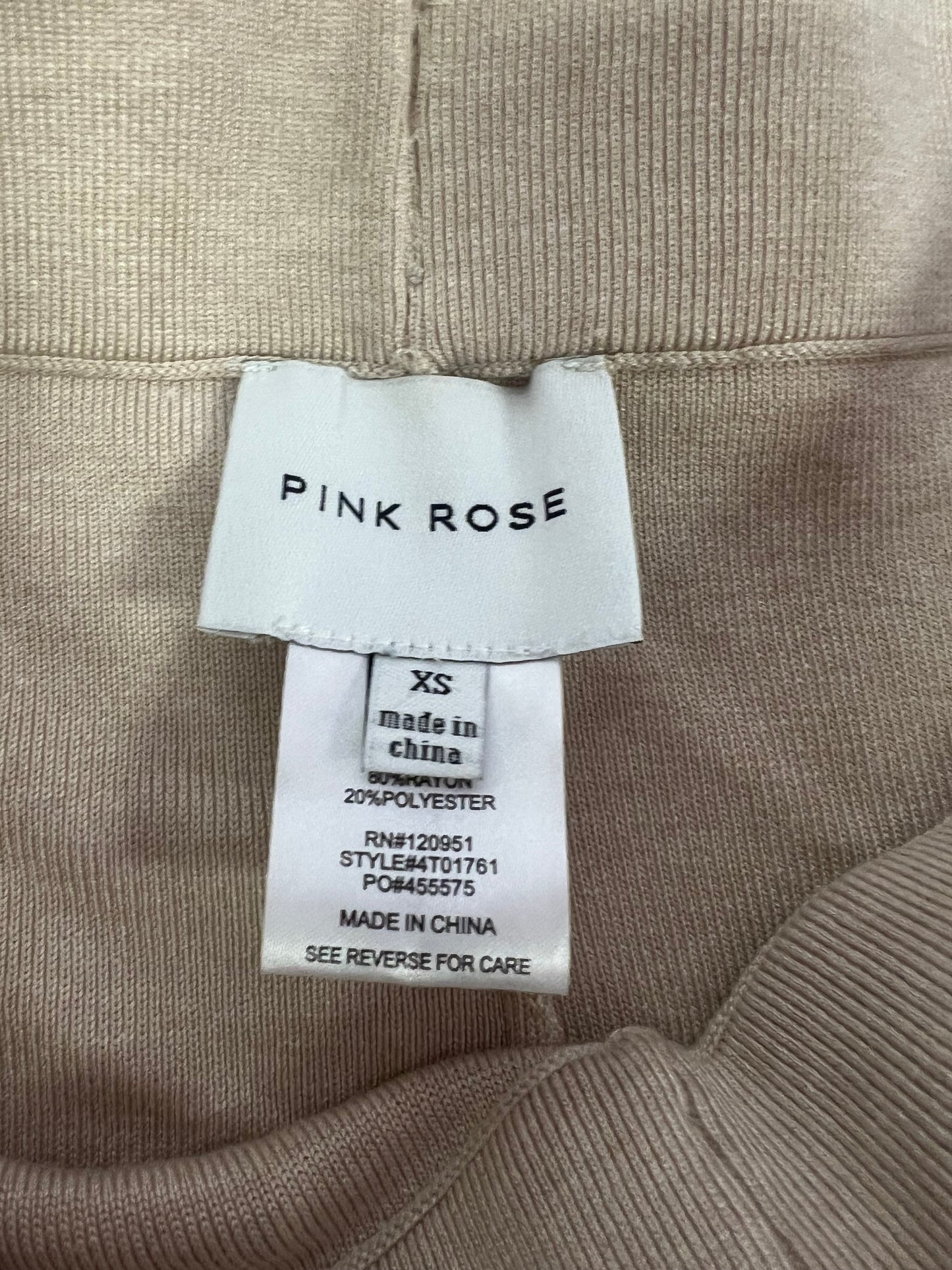 Cream Pants Lounge Pink Rose, Size Xs