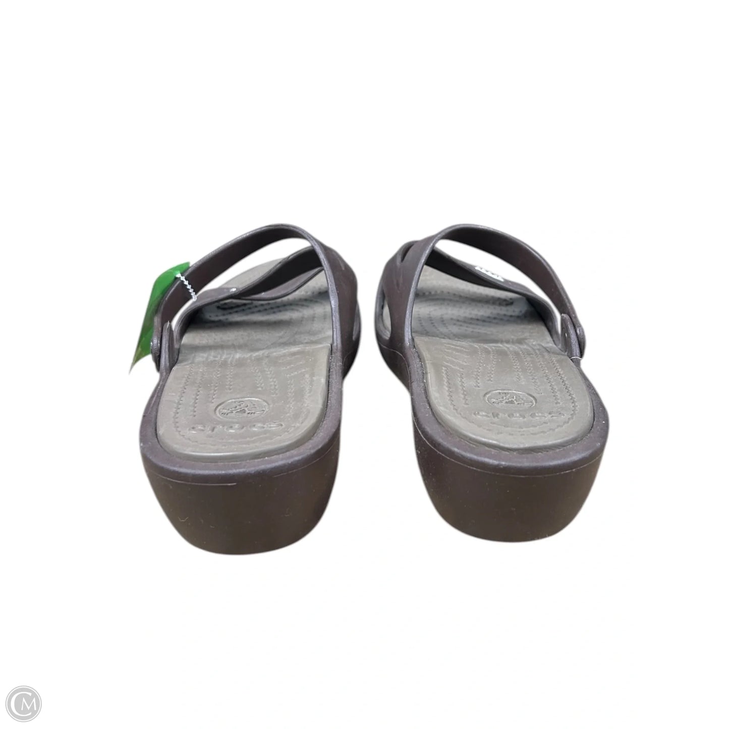 Sandals Flats By Crocs In Brown, Size: 11