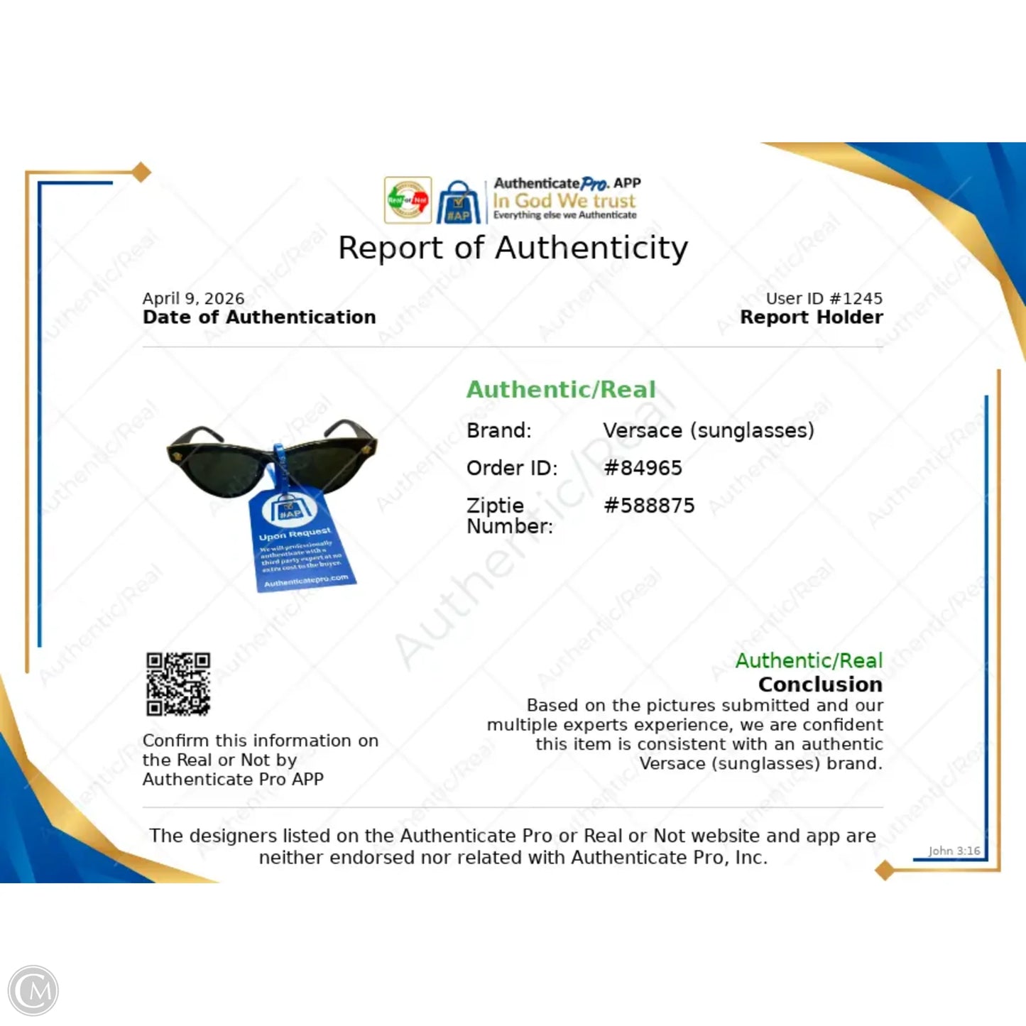 Sunglasses Luxury Designer By Versace