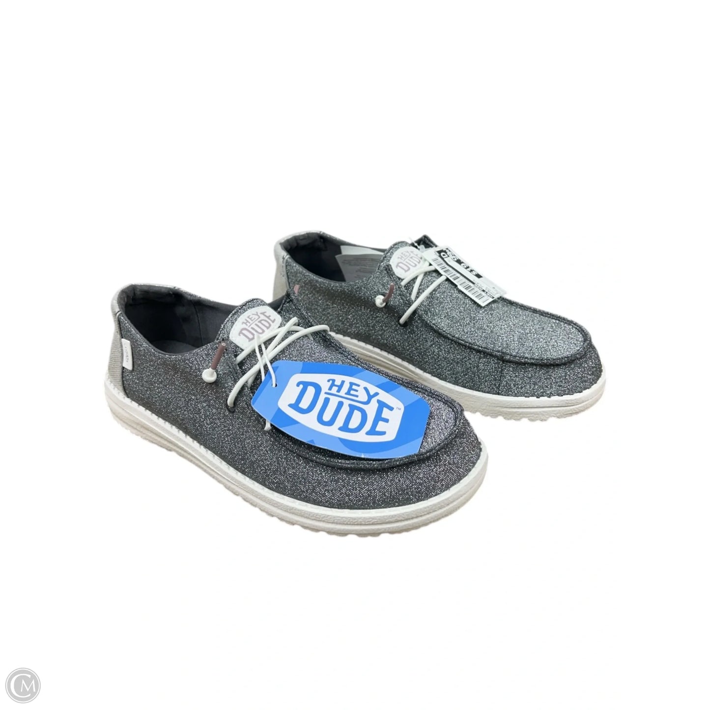 Shoes Flats By Hey Dude In Silver, Size: 8