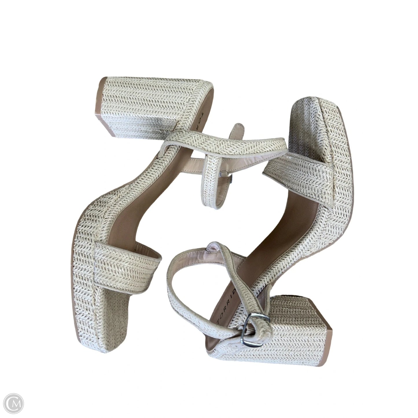 Sandals Heels Block By Torrid In Tan, Size: 11