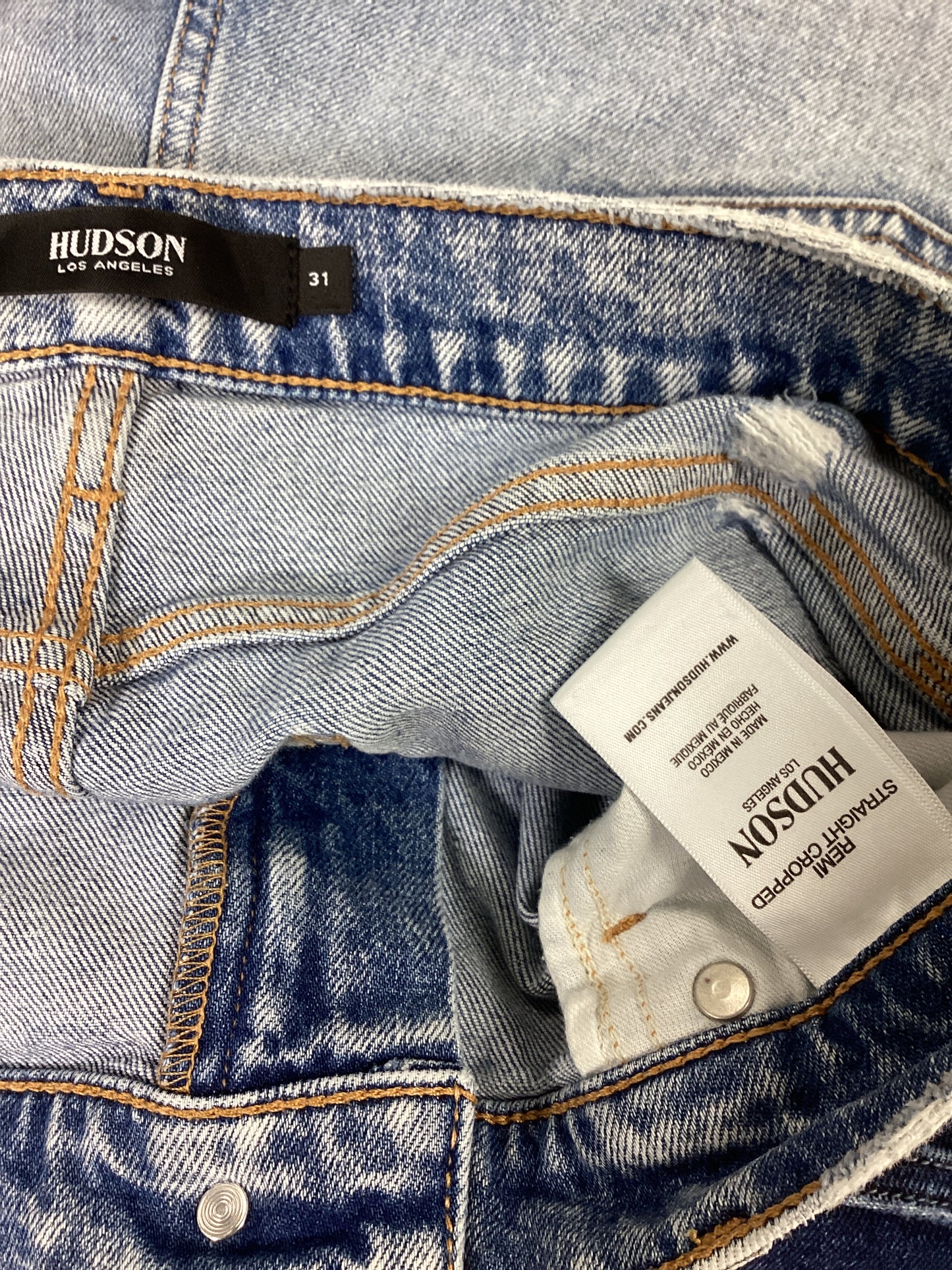 Jeans Straight By Hudson In Blue Denim, Size: 12