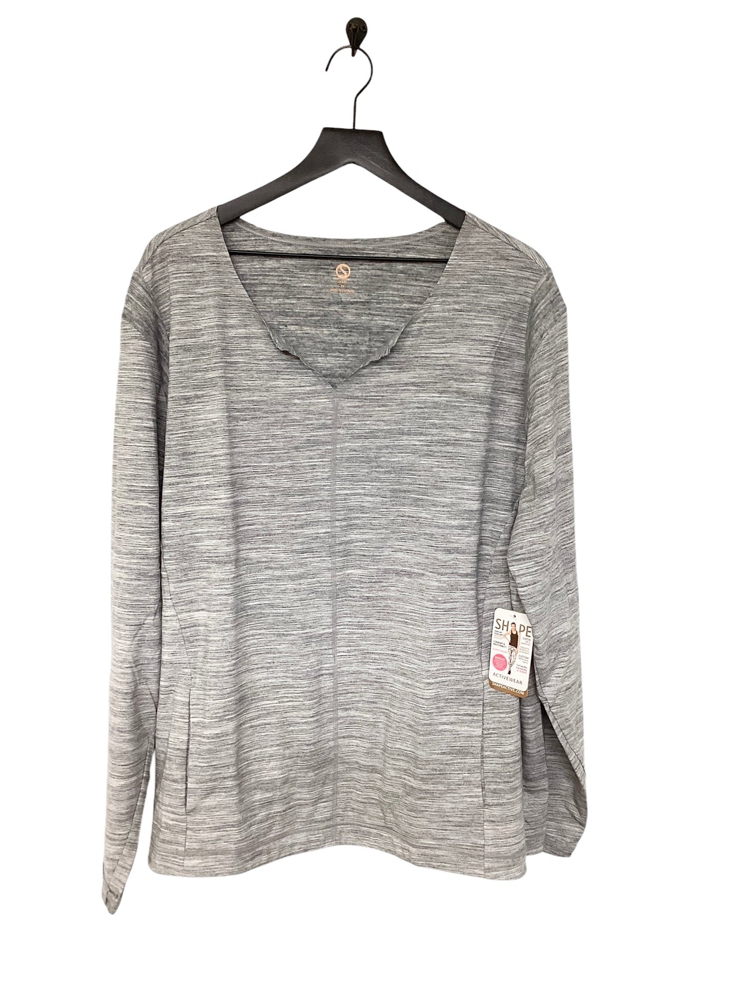 Top Long Sleeve Basic By Cmc In Grey, Size: 3x