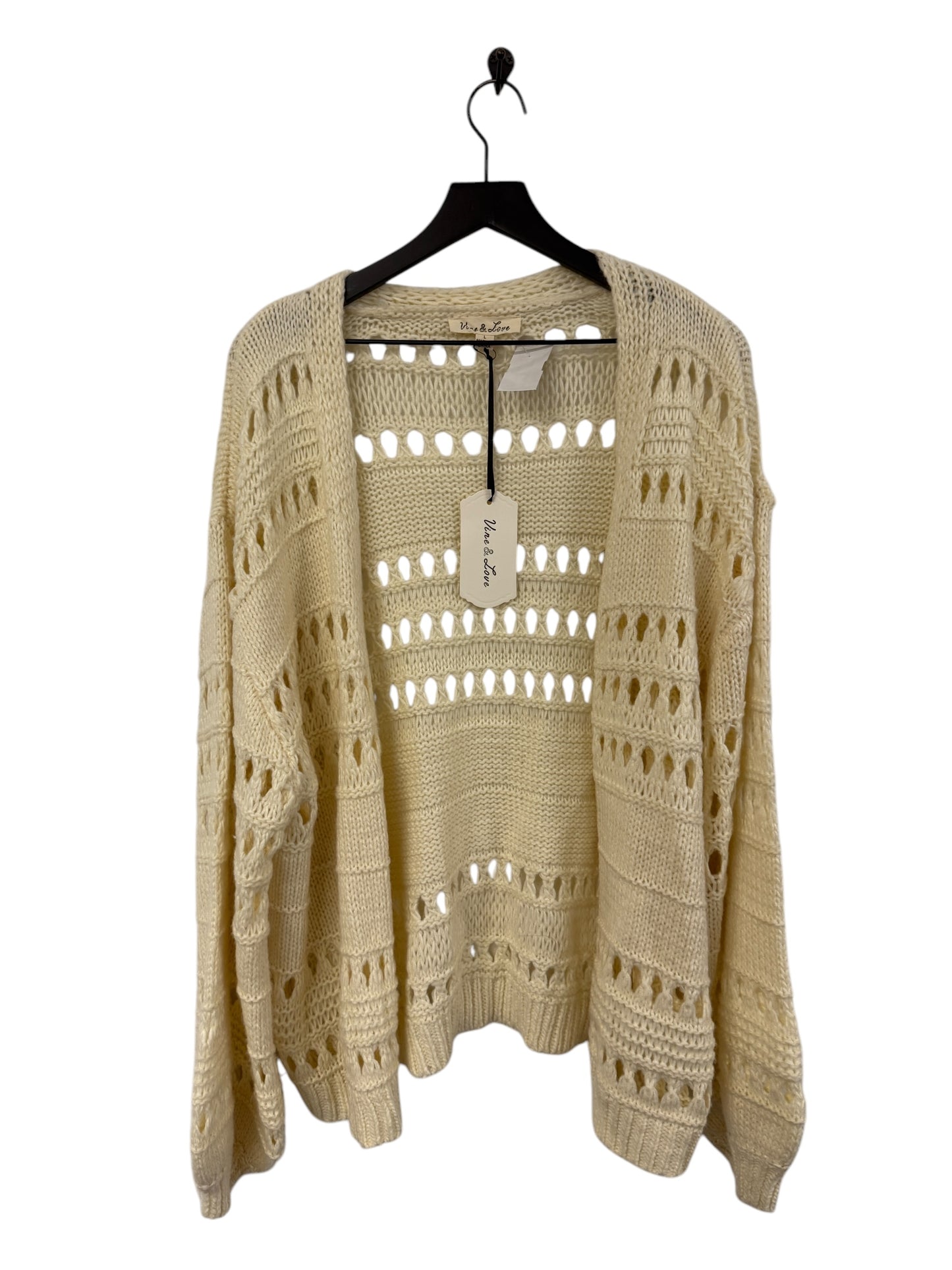 Sweater Cardigan By Cmc In White, Size: L