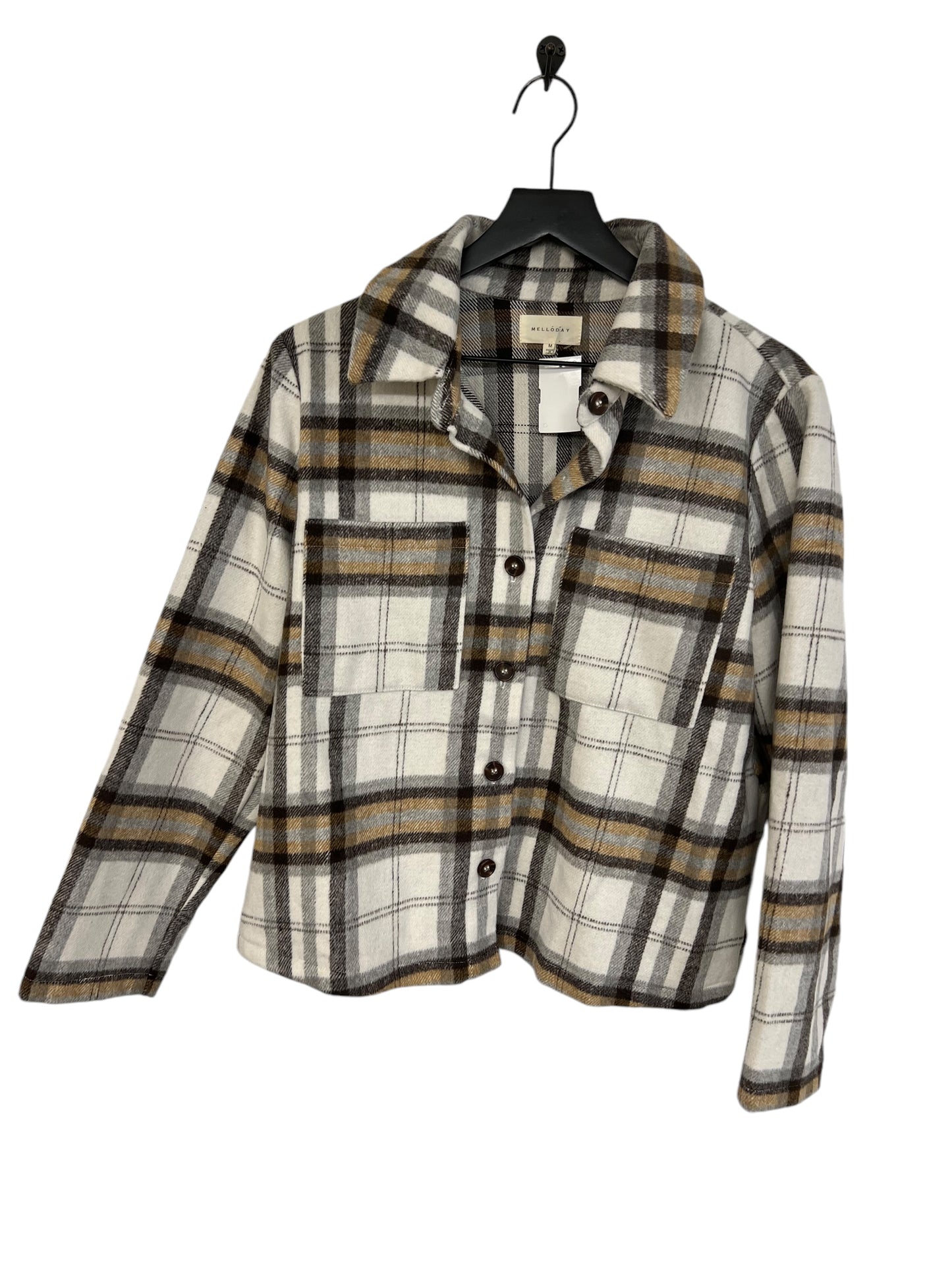 Jacket Utility By Melloday In Plaid Pattern, Size: M