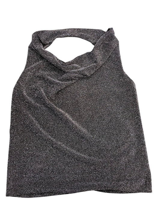 Top Sleeveless By Express In Black & Silver, Size: M