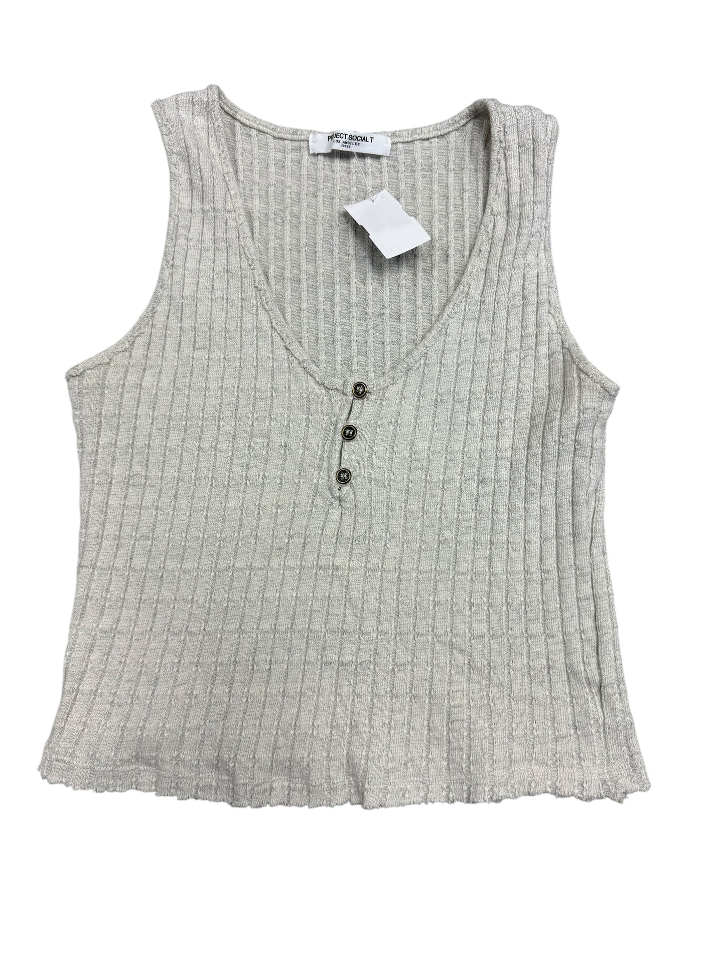 Top Sleeveless By Project Social Tee In Grey, Size: L