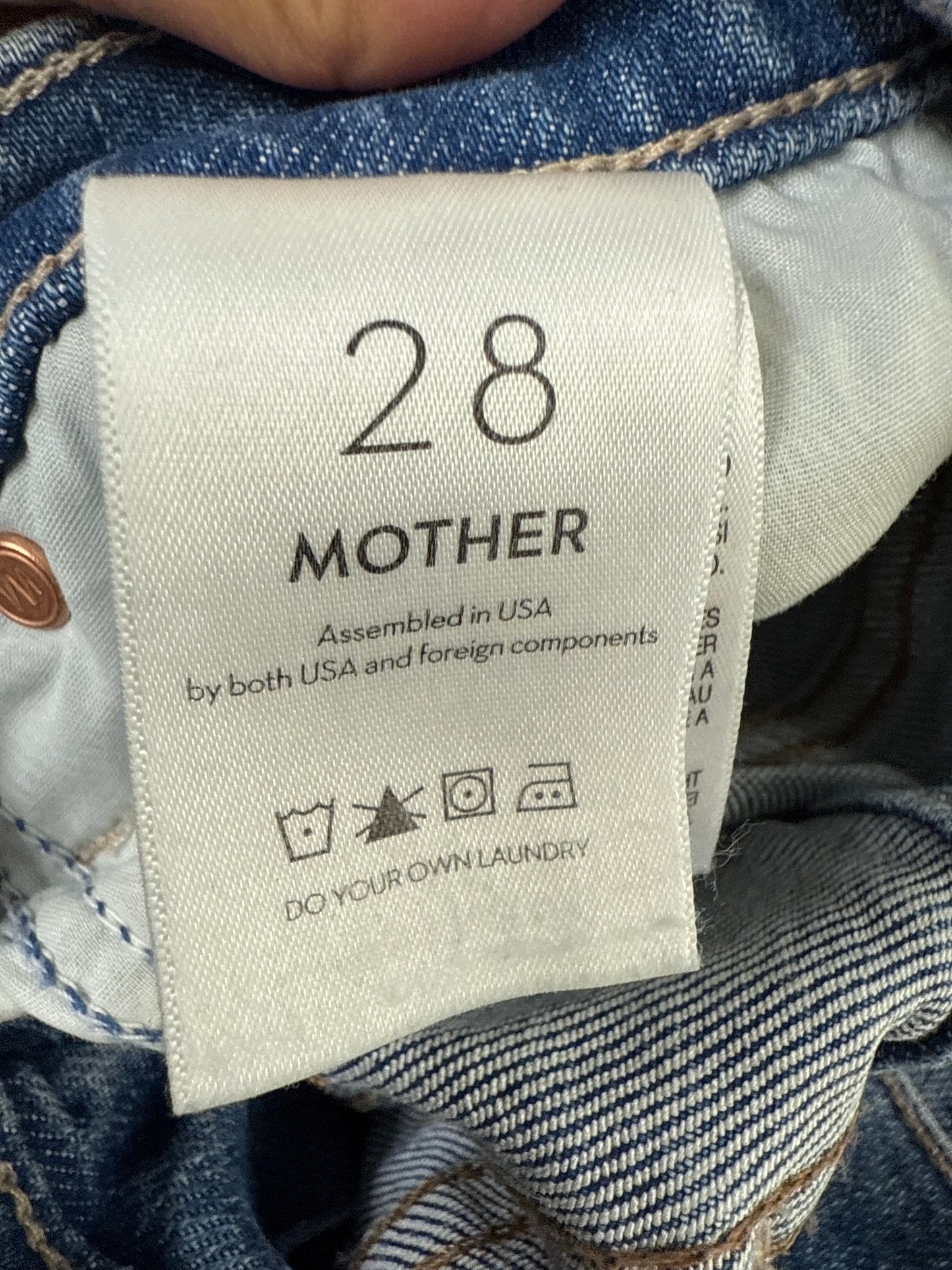 Jeans Straight By Mother Jeans In Blue Denim, Size: 6