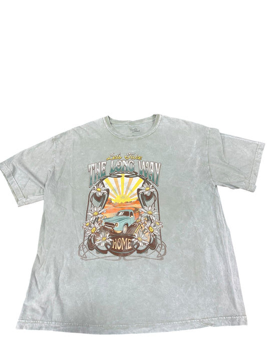 Top Short Sleeve By Clothes Mentor In Grey, Size: Xl