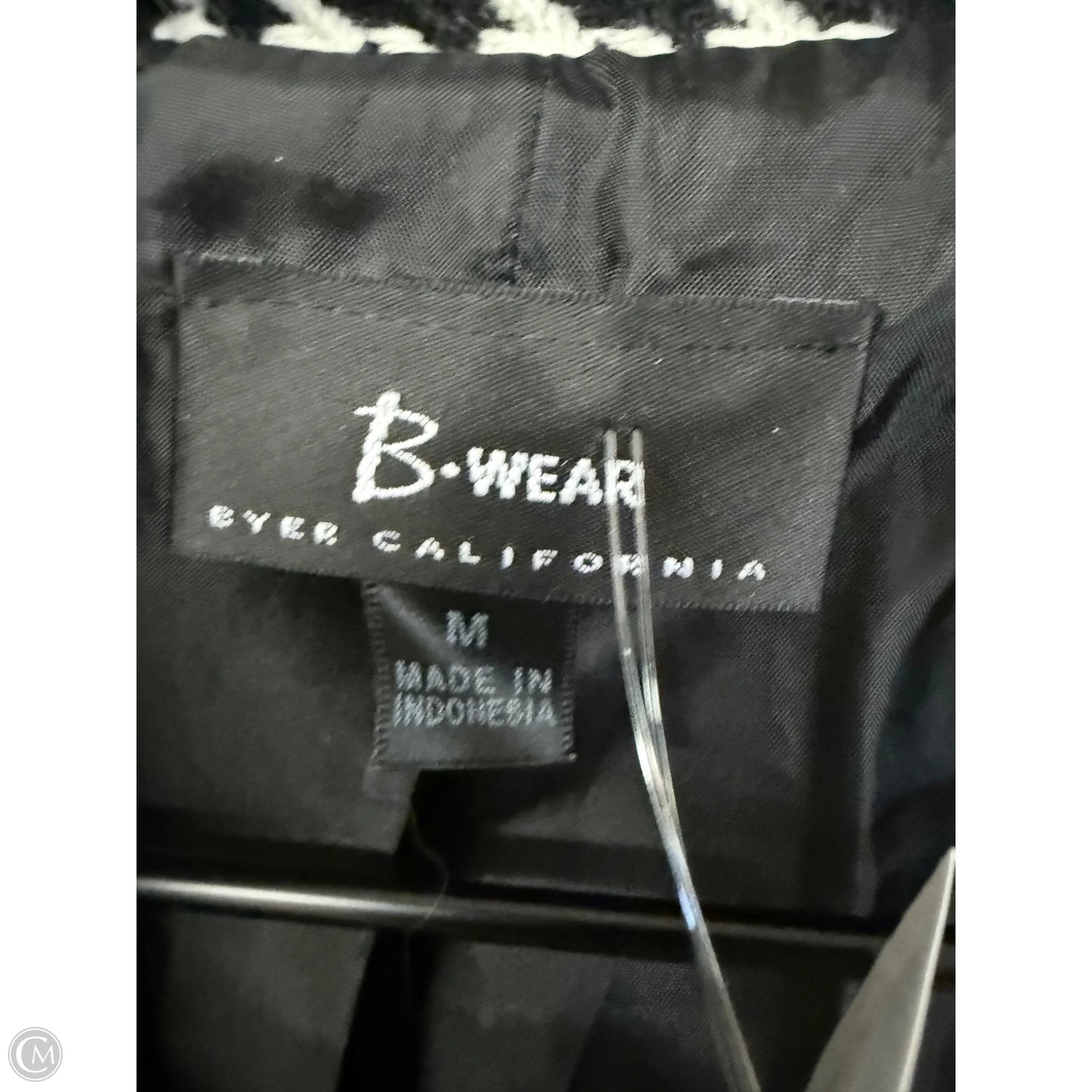 Coat Peacoat By Byer California In Black & White, Size: M