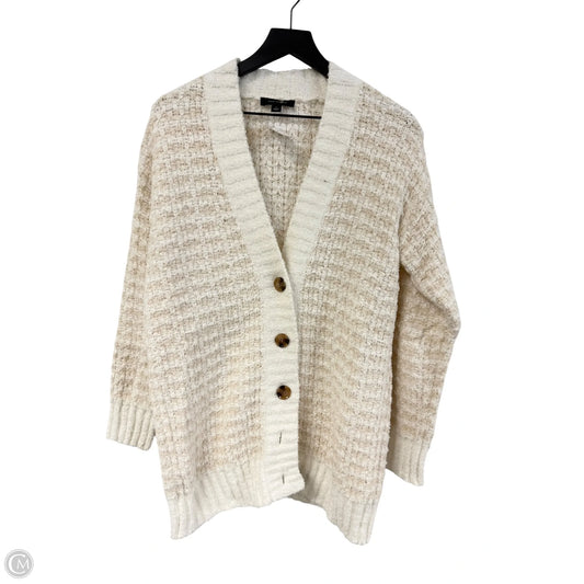 Sweater Cardigan By Ann Taylor In White, Size: M