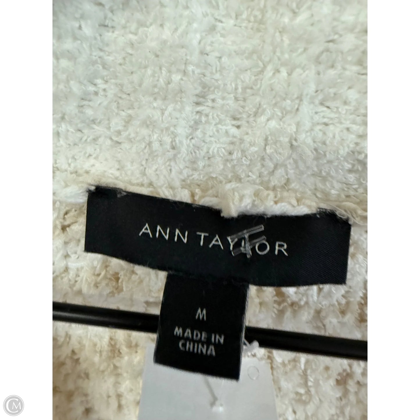 Sweater Cardigan By Ann Taylor In White, Size: M