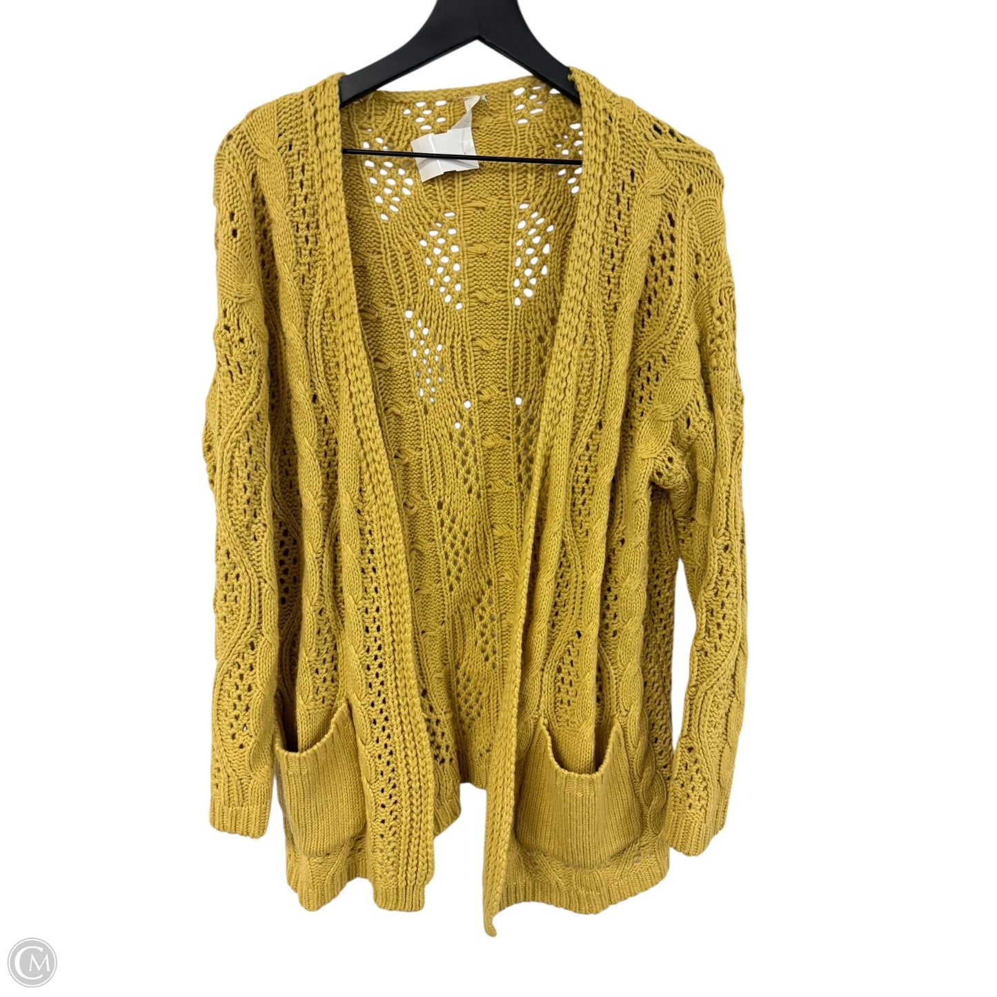 Sweater Cardigan By L Love In Yellow, Size: S