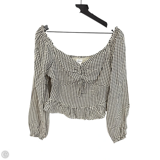 Top Long Sleeve By Japna In Black & White, Size: S