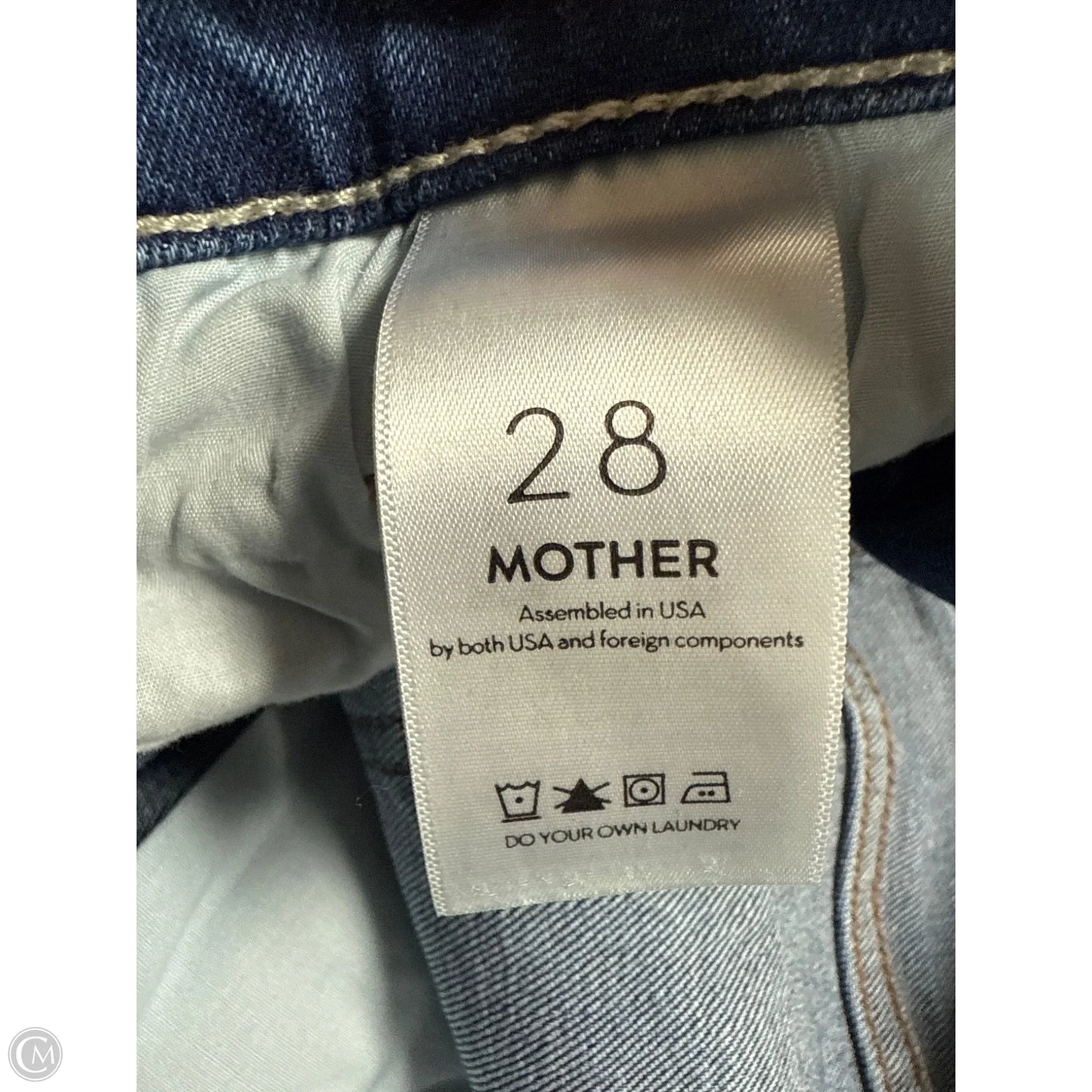 Jeans Straight By Mother Jeans In Blue Denim, Size: 6