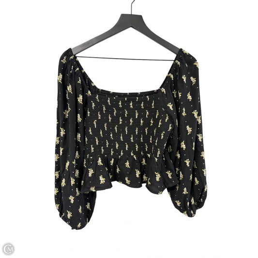 Top Long Sleeve By Cmb In Floral Print, Size: L