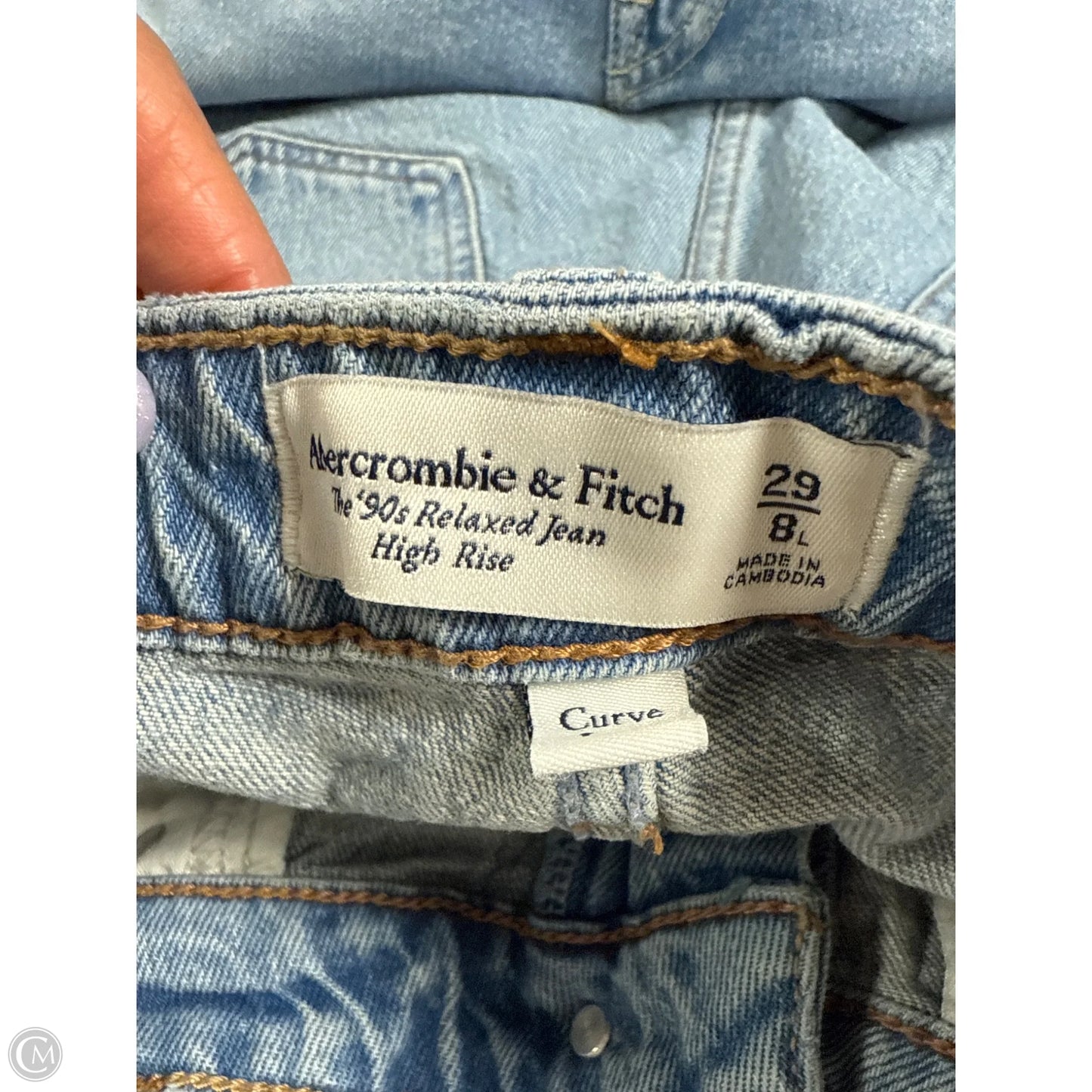 Jeans Wide Leg By Abercrombie And Fitch In Blue Denim, Size: 8
