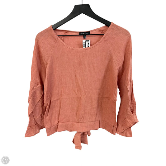 Top 3/4 Sleeve By Moa Moa In Orange, Size: M