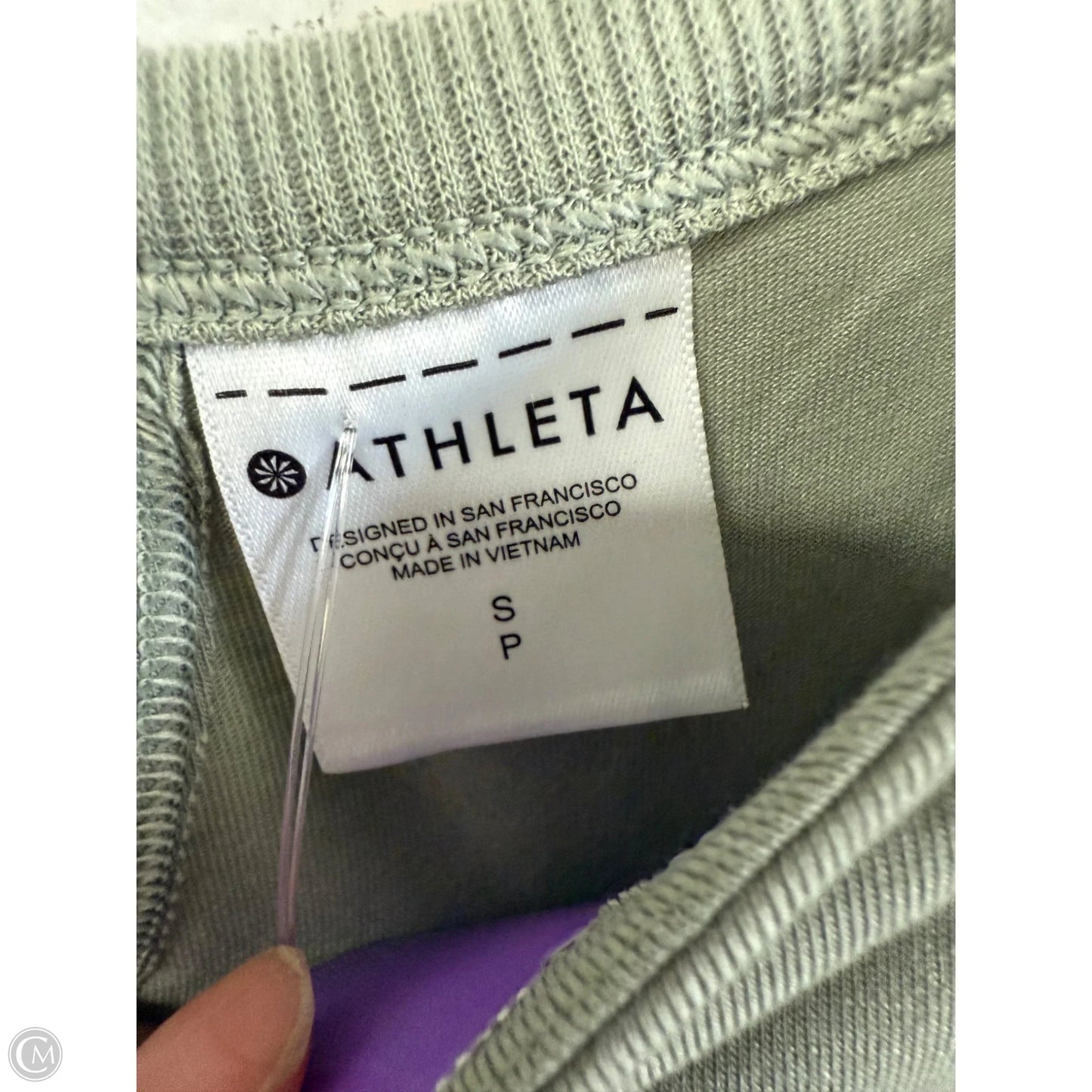 Athletic Top Long Sleeve Crewneck By Athleta In Green, Size: S