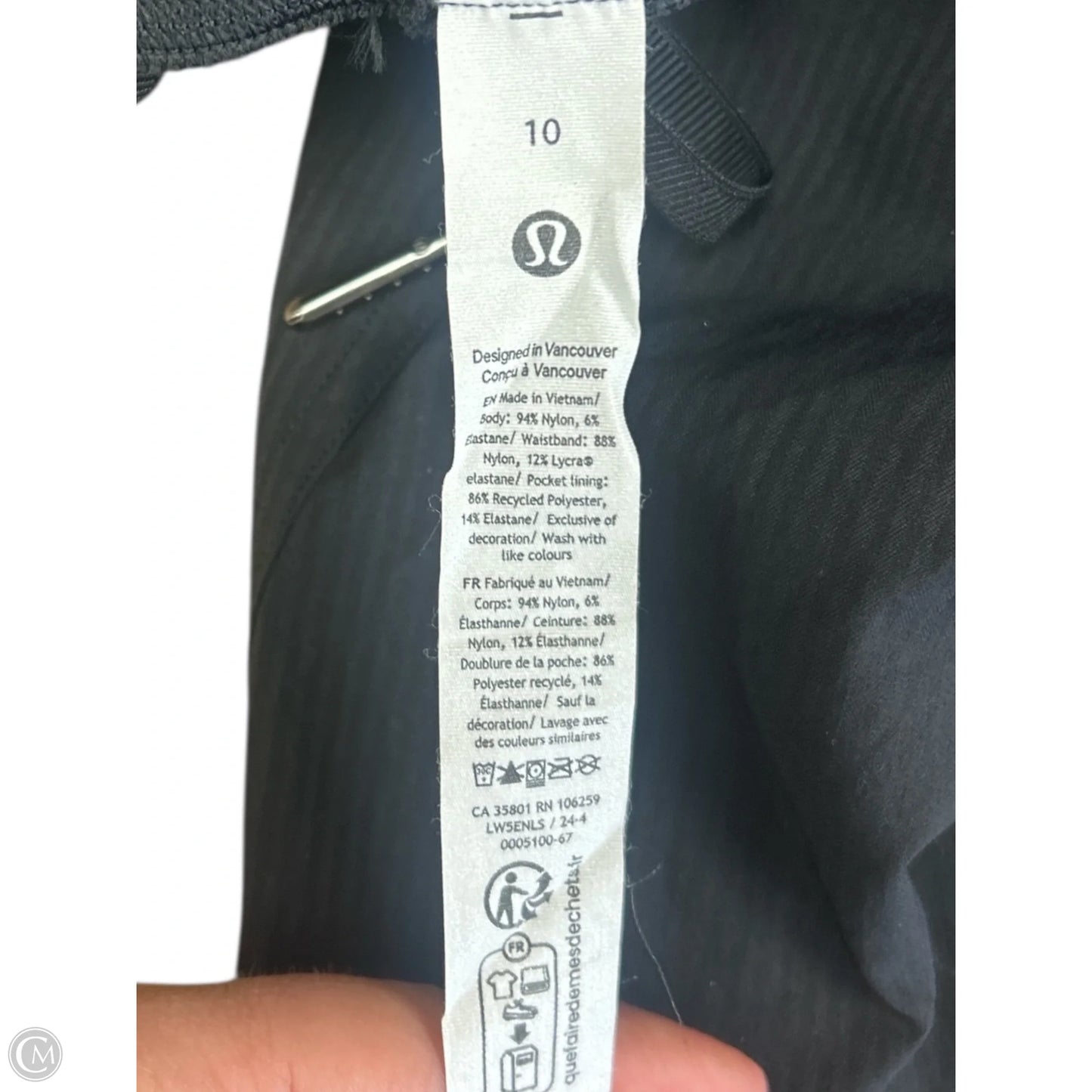 Athletic Pants By Lululemon In Black, Size: 10