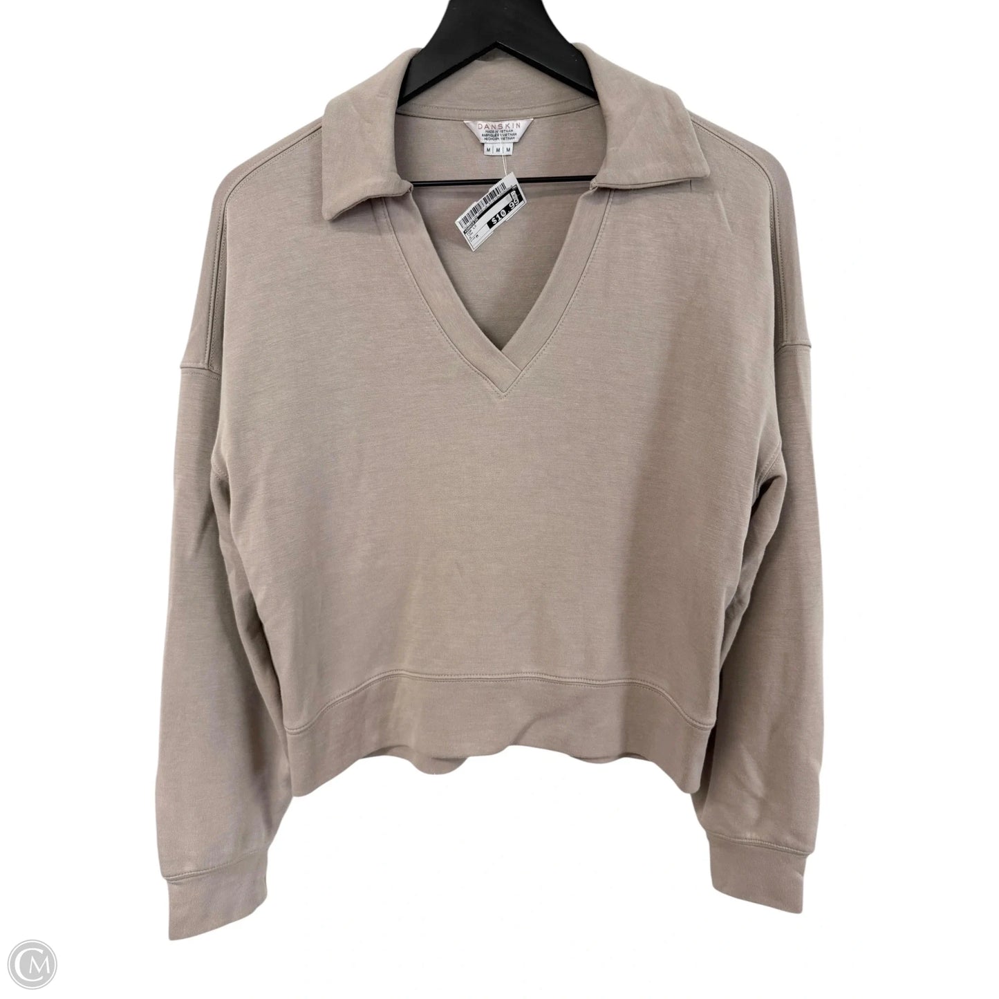 Top Long Sleeve By Danskin In Tan, Size: M