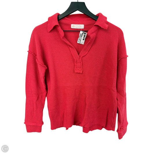 Top Long Sleeve By Leela & Lavender In Red, Size: M