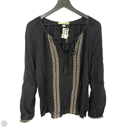 Top Long Sleeve By Love Stitch In Black, Size: M