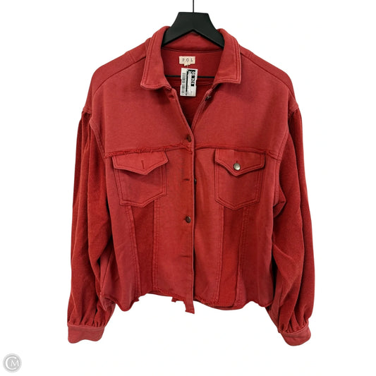 Jacket Shirt By Pol In Red, Size: M