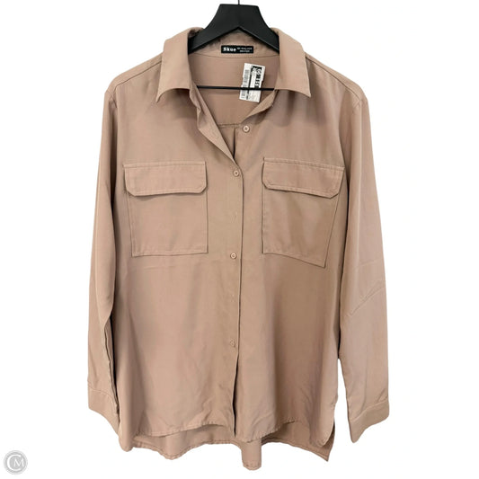 Blouse Long Sleeve By Cmf In Tan, Size: L