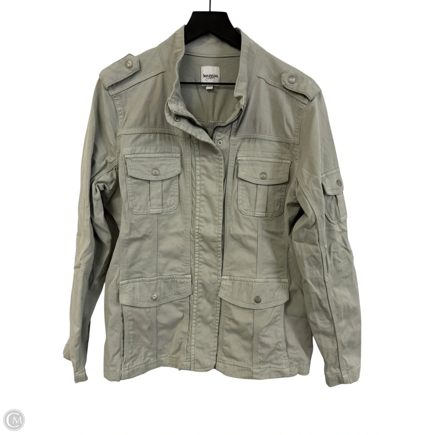 Jacket Denim By Kensie In Green Denim, Size: Xl
