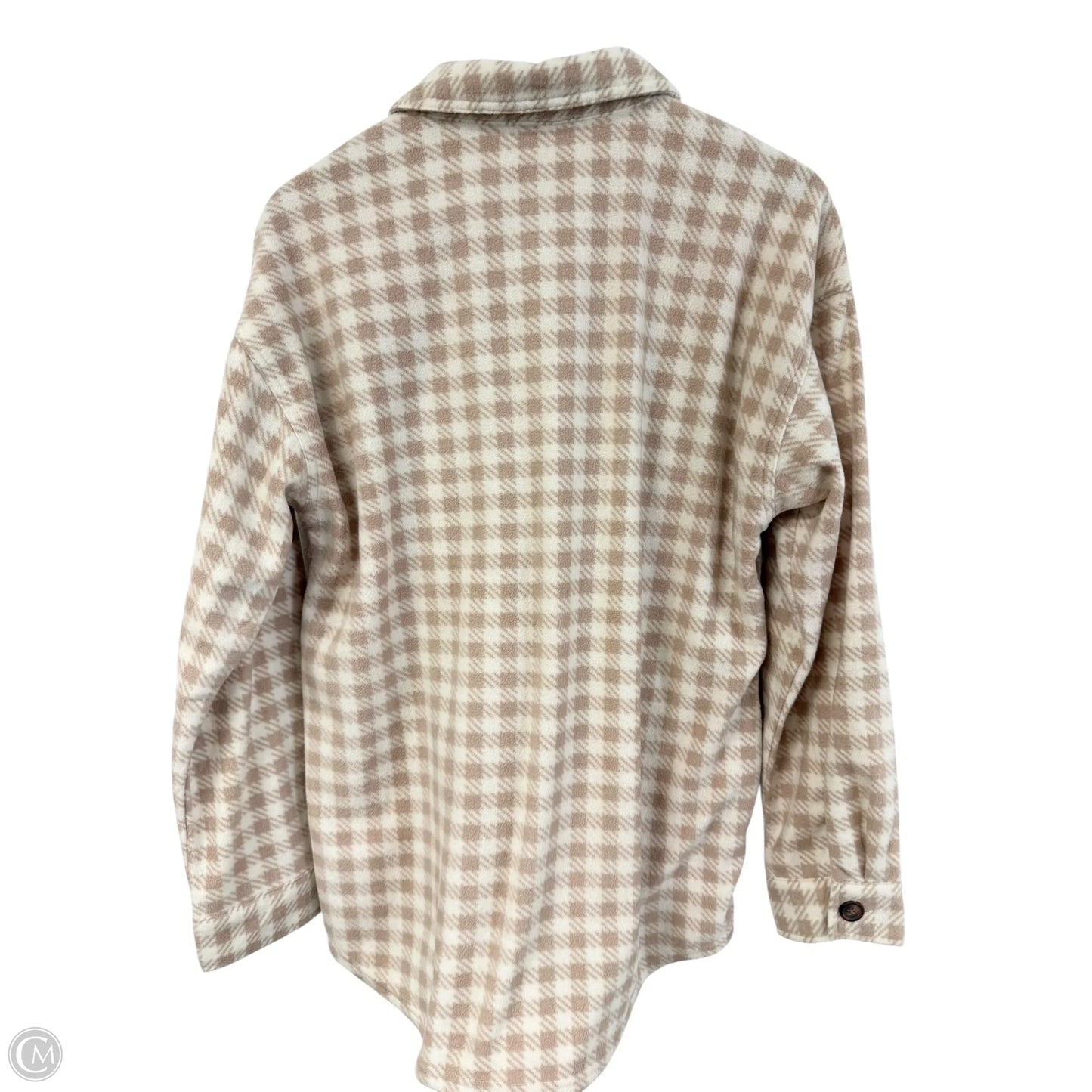 Jacket Shirt By Maurices In Tan & White, Size: M