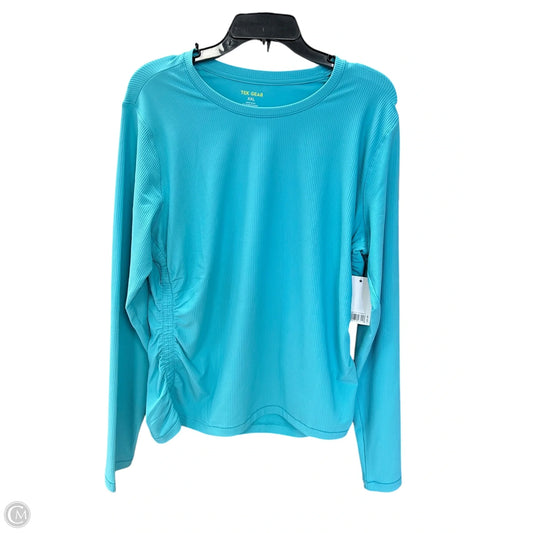 Athletic Top Long Sleeve Crewneck By Tek Gear In Blue, Size: Xxl