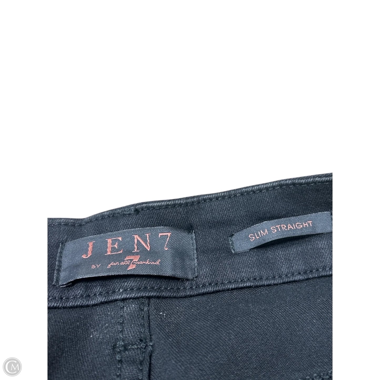 Jeans Straight By 7 For All Mankind In Black Denim, Size: 18