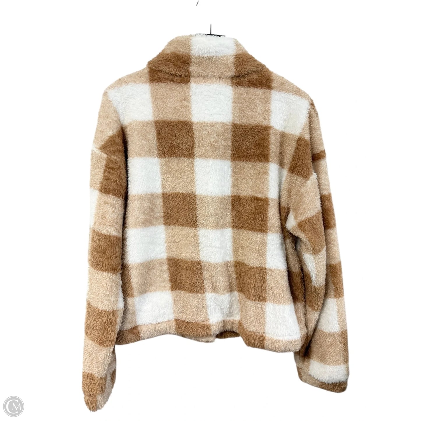 Jacket Faux Fur & Sherpa By Leela & Lavender In Tan & White, Size: S