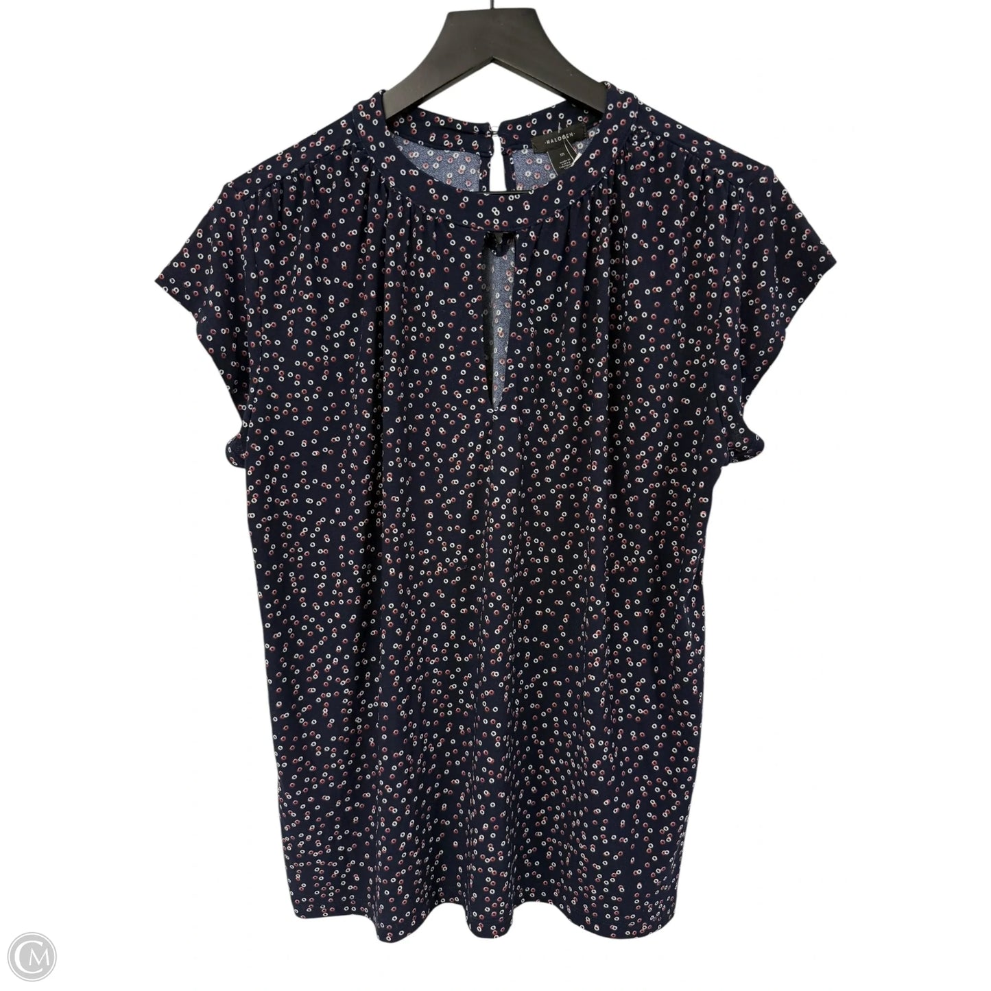 Top Short Sleeve By Halogen In Navy, Size: M