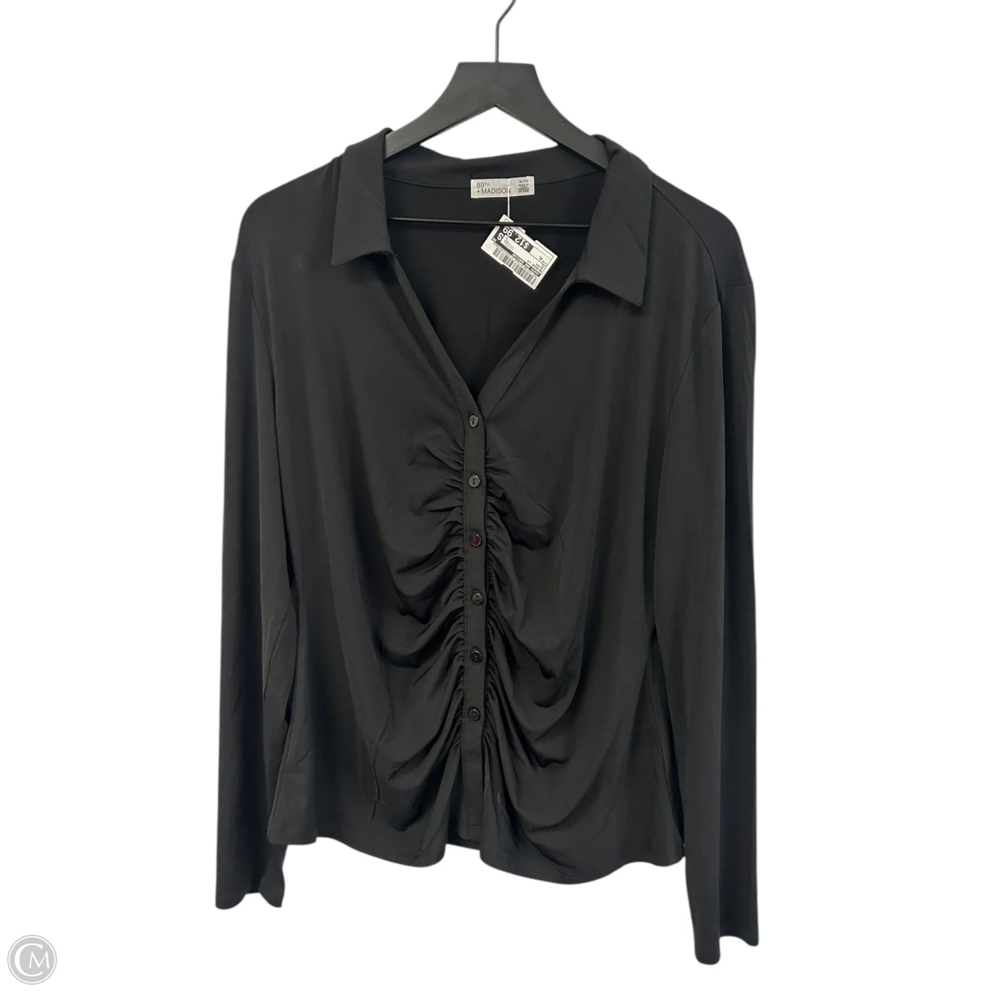 Blouse Long Sleeve By 89th And Madison In Black, Size: Xl