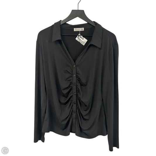 Blouse Long Sleeve By 89th And Madison In Black, Size: Xl