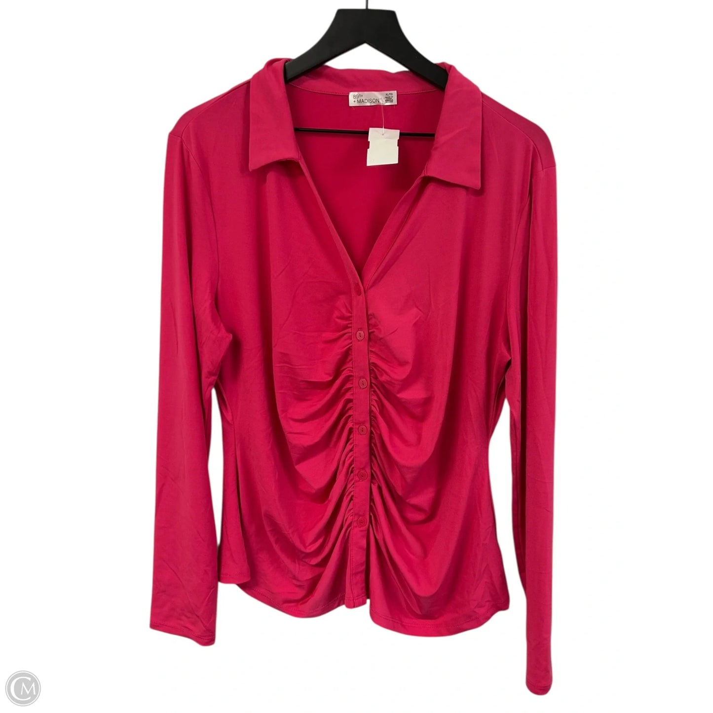 Blouse Long Sleeve By 89th And Madison In Pink, Size: Xl