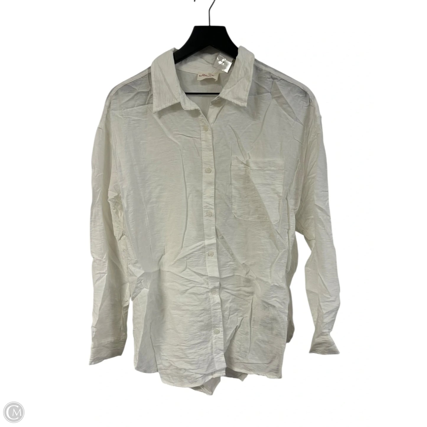 Blouse Long Sleeve By Clothes Mentor In White, Size: M